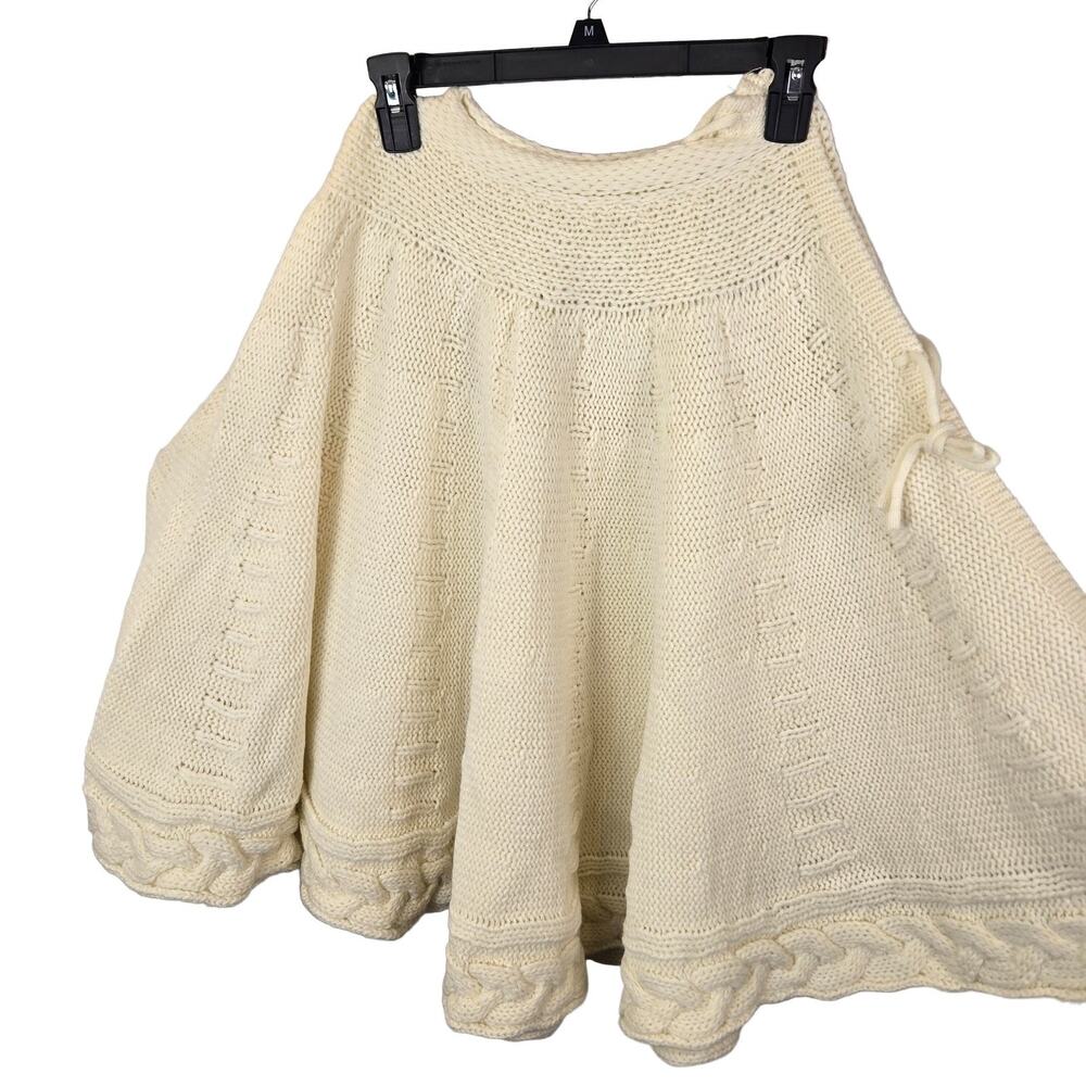 Tree Skirt Cream Cable Knit 100% Acrylic Fiber 25" NEW Farmhouse Lagenlook Tie